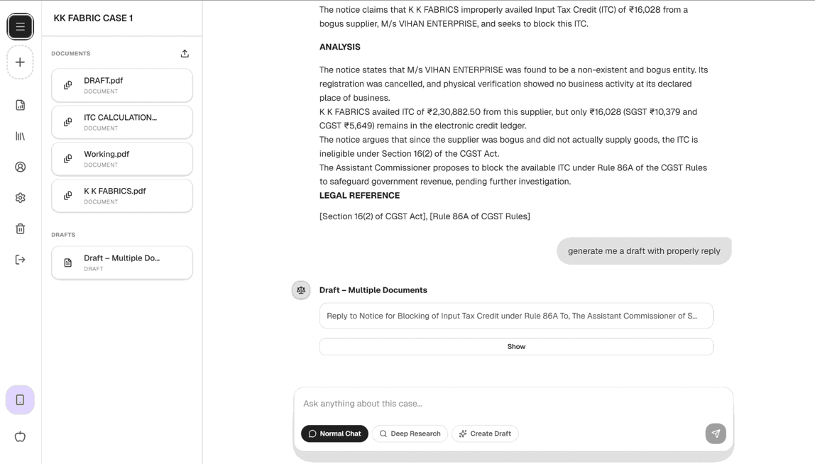 TaxCopilot notice analysis and draft request